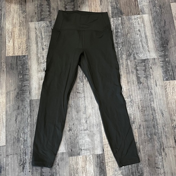 CRZ YOGA Pants - CRZ YOGA Womens Olive Green High Waisted Sports Leggings Pockets R584 | Size M